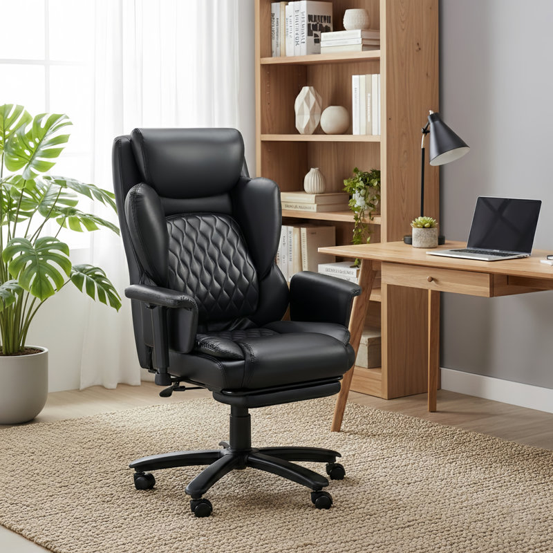 Executive Chair with Headrest, Black