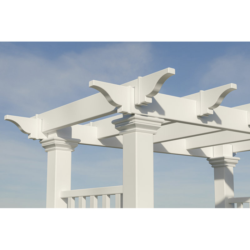 156'' W x 32'' D Polyvinyl Chloride (PVC) Arbour with Gate in White