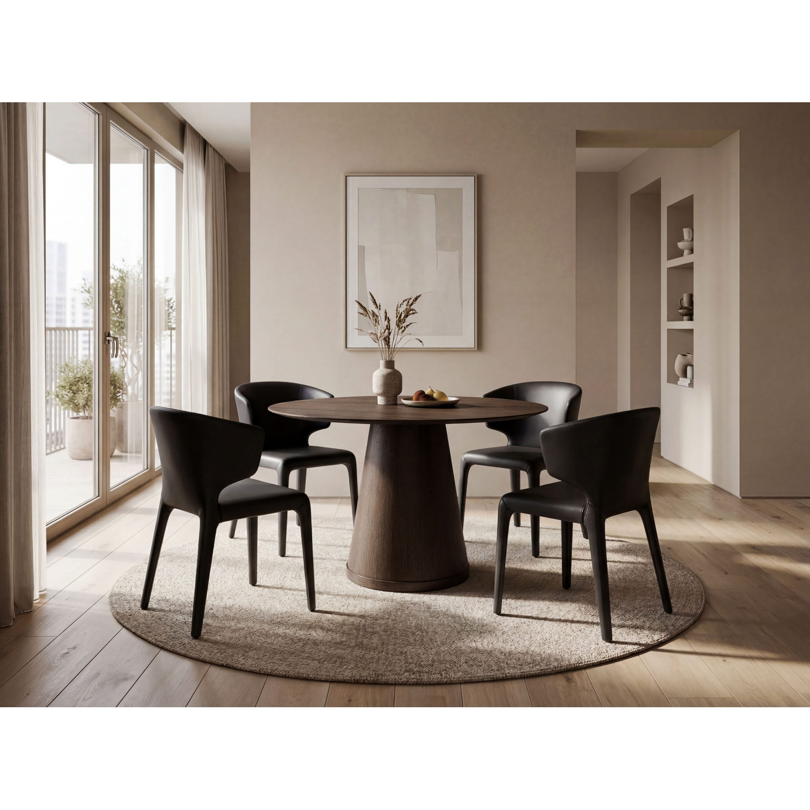 Dining Table, 30" H x 45.28" L x 45.28" W, Brown