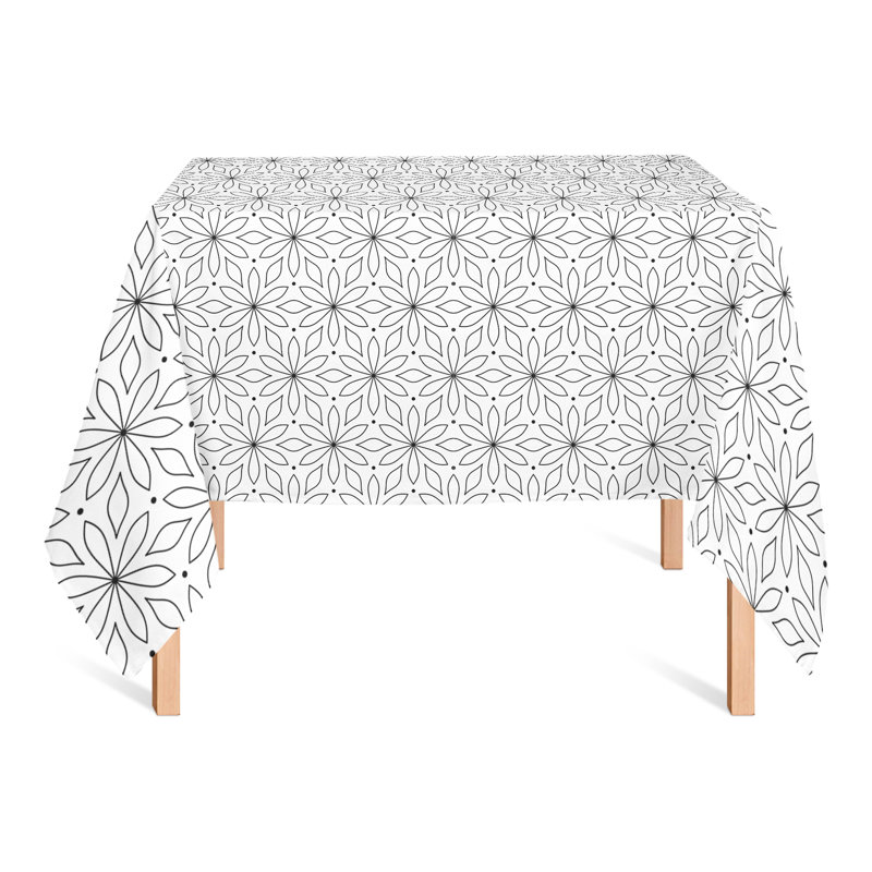Nappe carrée en polyester à motif géométrique, Noir, L 58 po x l 58 po