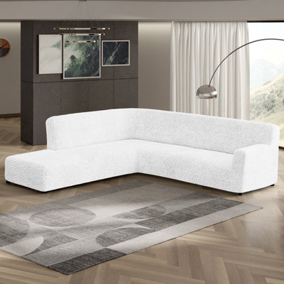 Stretchy Slipcover for Bumper Chaise Sectional - Easy to Clean & Durable (Left Chaise) - Comfort Collection