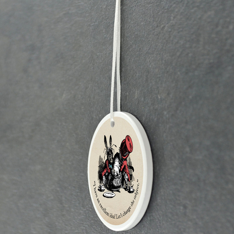 Excellent Idea Alice in Wonderland Circle Shaped Ceramic Ornament Bauble