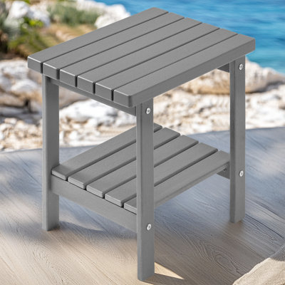 Taryn 17 in. 2-Tier Rectangular HDPE Outdoor Side Table