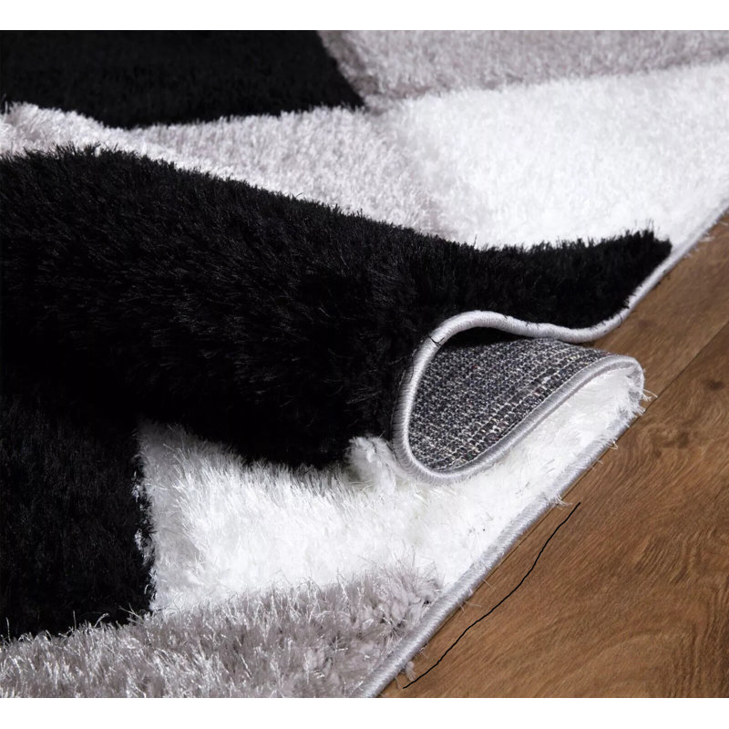 Geometric Shag Area Rug, Rectangle 160 x 230 cm