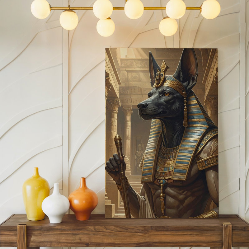 Art mural mural, temple égyptien Anubis, H 9 po x l 12 po