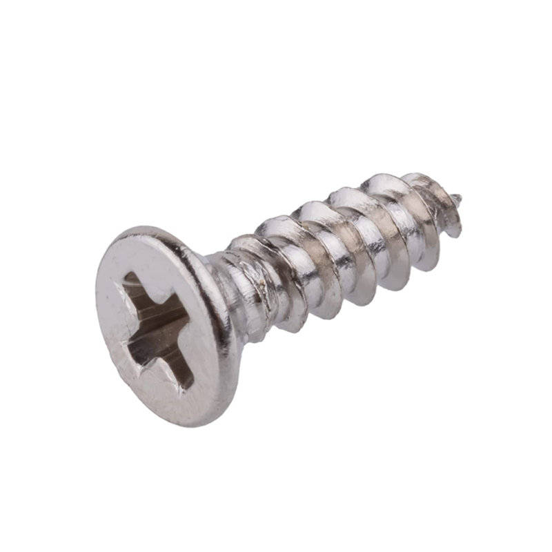Vis à tête fraisée cruciforme en chrome # 4 X 3/8 "| Vis autotaraudeuses pour meubles anciens ou modernes en bois