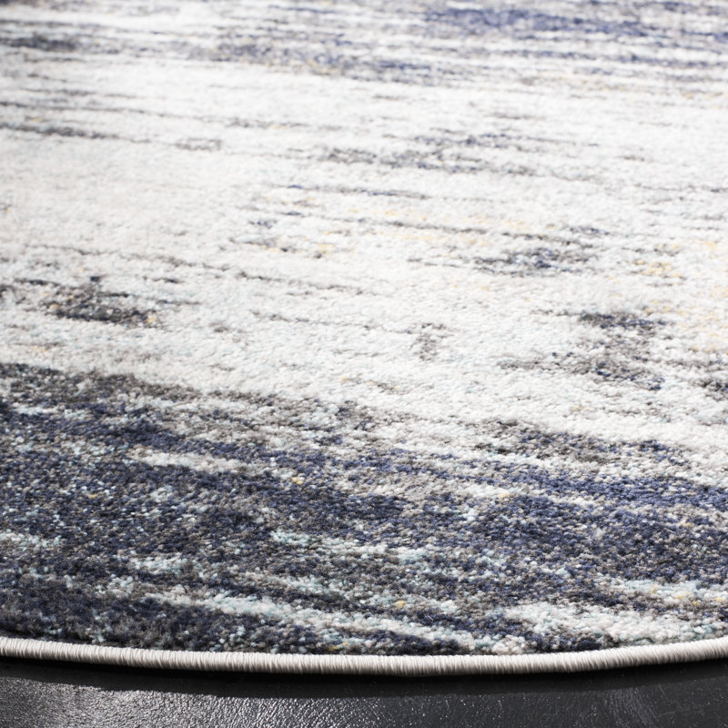 Riebe Light Gray/Black Area Rug, Runner 2'6" x 8'