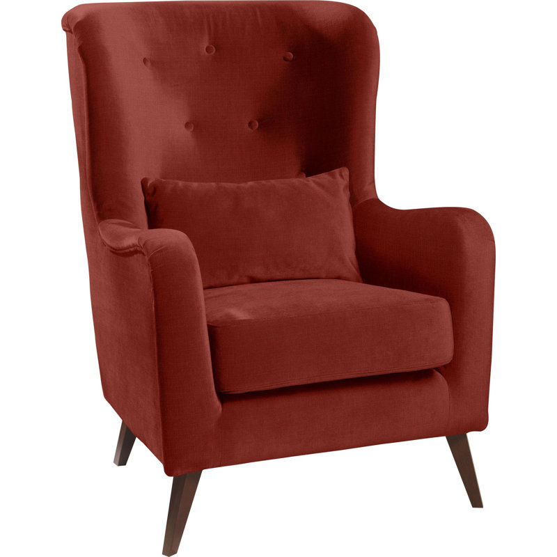 Noah Upholstered Wingback Chair, Red