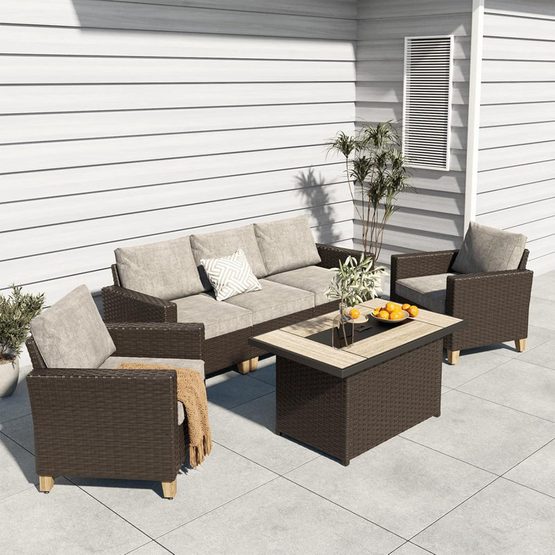 43 in. Bronze Propane Gas Fire Pit Table with Ceramic Top
