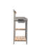Table de poste de travail pour cour arrière, banc extérieur en bois avec armoire, espace de travail spacieux, construction en bois, style brun gris pour le jardin, surface de travail généreuse, bois, gris et couleur