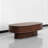 NTC STREAM DOU Coffee Table Modern Double-Layer Oval Wooden Center Table with Vertical Groove Design, Stylish Living Room Decor, Contemporary Minimalist Style for Home and Office, Easy Assembly-1004224632