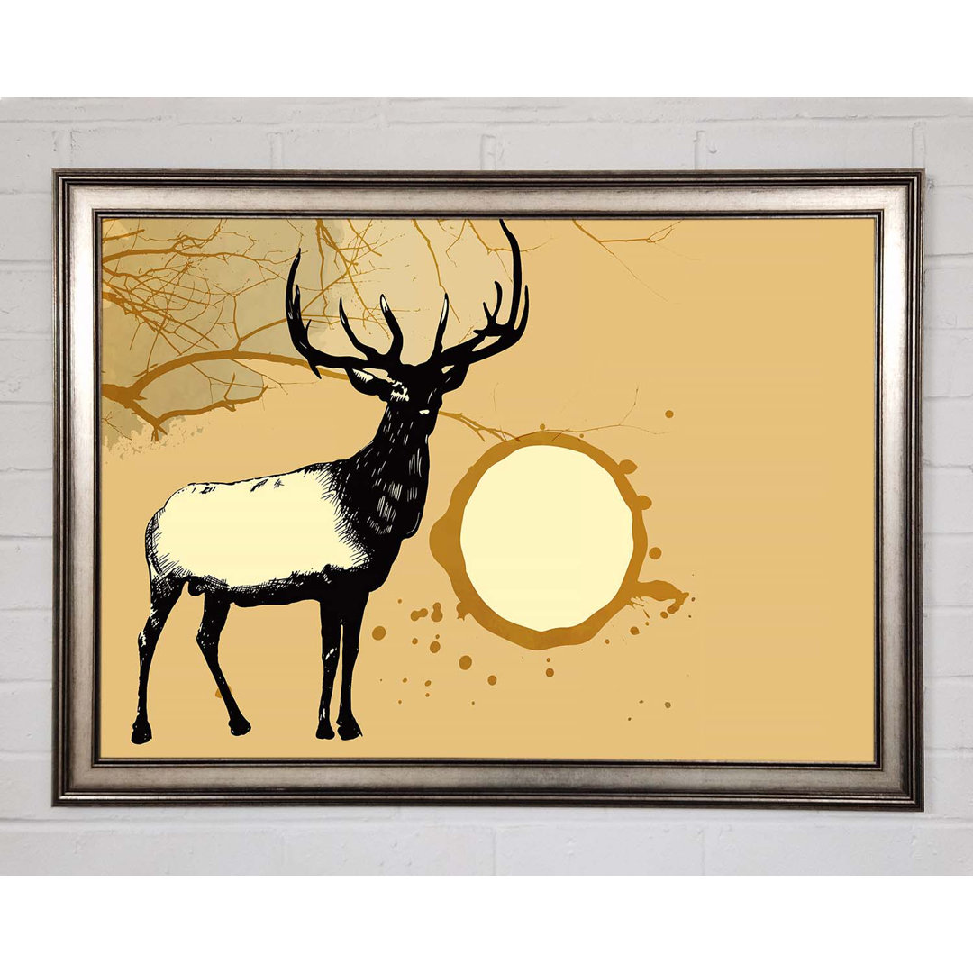 Gerahmter Kunstdruck Stag In The Golden Suna