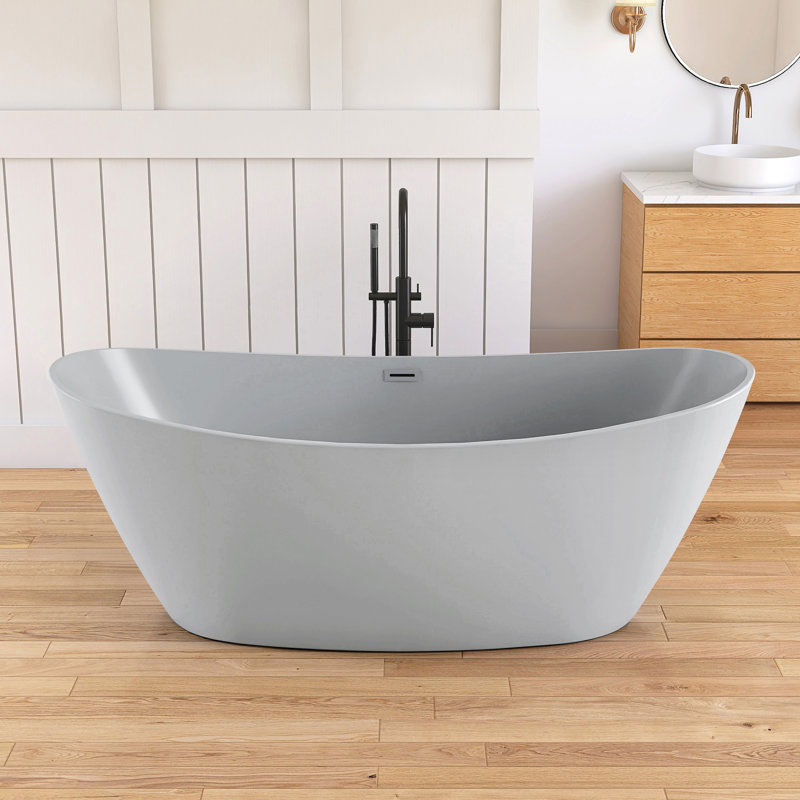 Baignoire autoportante en acrylique Tide, Gris