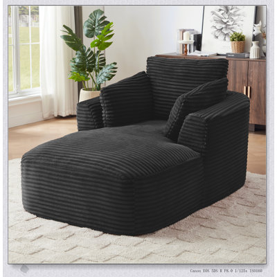 Méridienne surdimensionnée en velours côtelé pour l'intérieur, canapé rembourré moderne, sans assemblage, canapé-lit confortable pour salon / dortoir / appartement