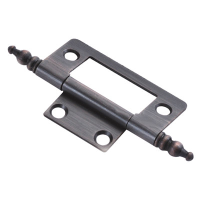 Self Mortise Flush/ Full inset Face Frame Free Swinging - Vintage Bronze - Cabinet Door Hinges (Set of 2)