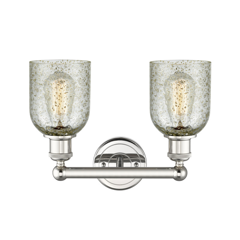 Éclairage pour meuble-lavabo à 2 lumières 14 po Reiko, Mica, Nickel poli