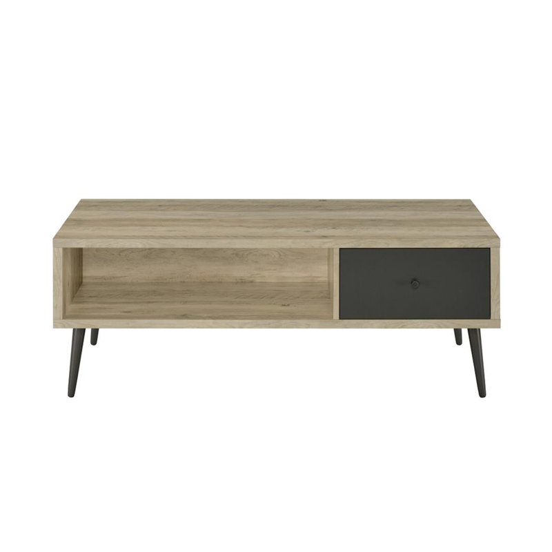 Table basse à 1 tiroir en bois d'ingénierie