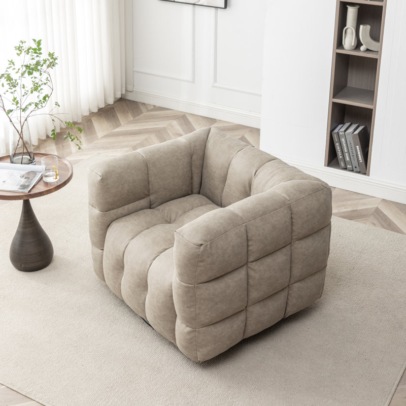 Fauteuil pivotant 38 po Brennan, Taupe Avdul