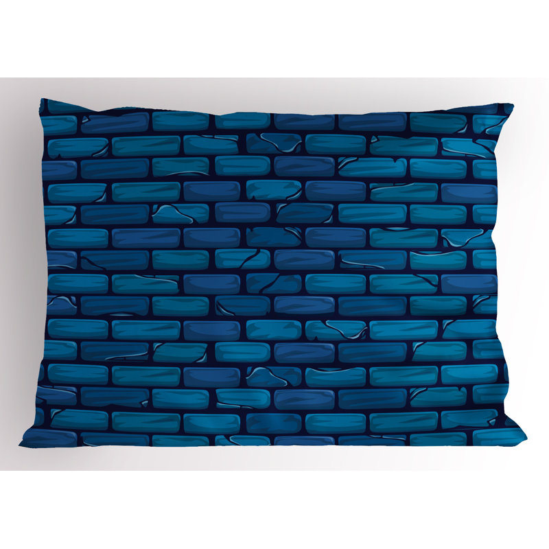 Ensemble de 2 taies décoratives murales en briques bleues Ambesonne, H 20 po x l 26 po