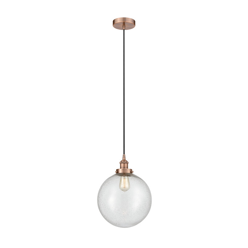 Luminaire suspendu sphère 1 lumière Frederick, H 15,5 po x l 12 po x P 12 po, Cuivre