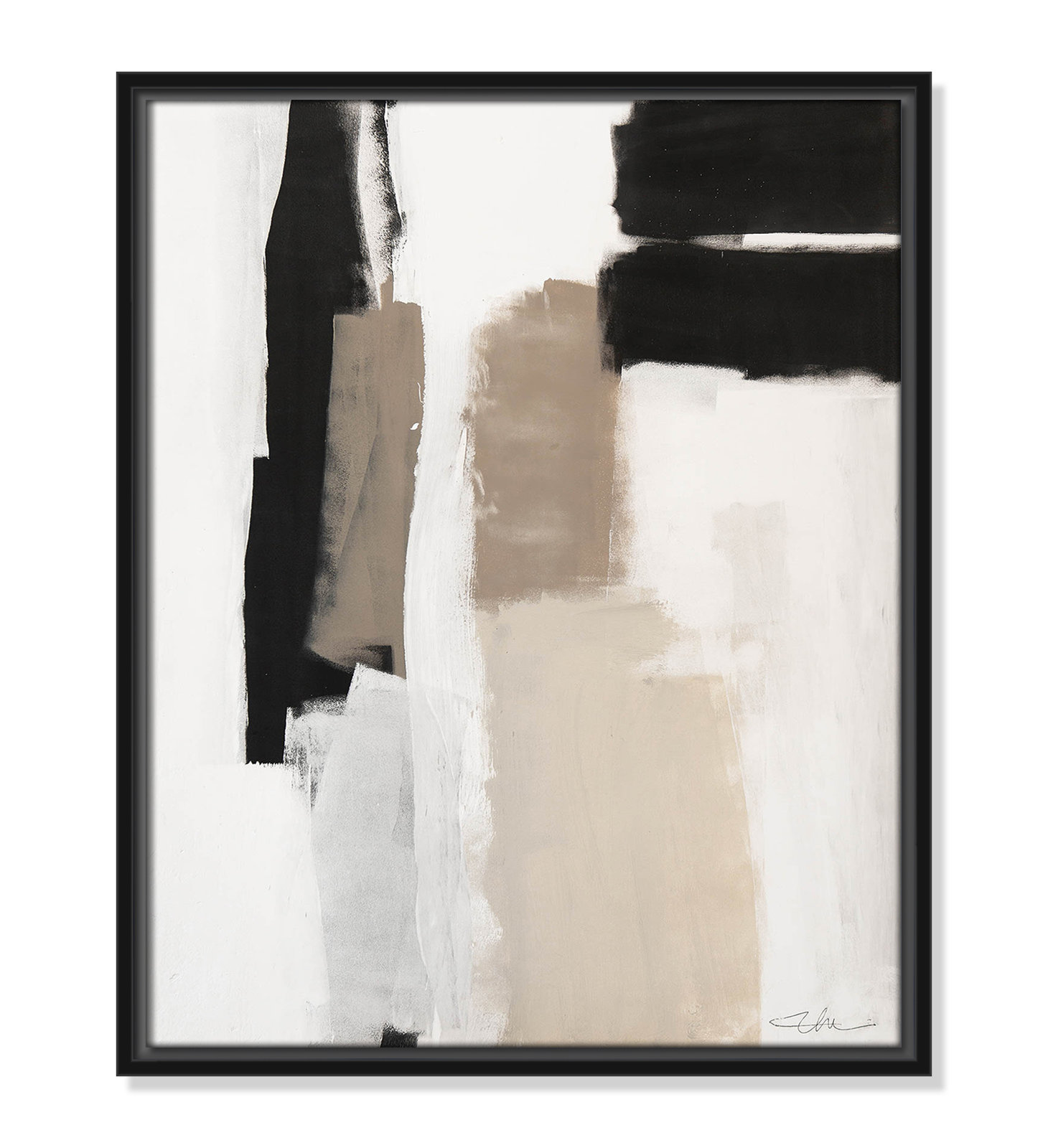Calvin "Earth Scapes II" Print, 21.5" H x 17.5" W x 2" D, Black Floater Framed, No Mat