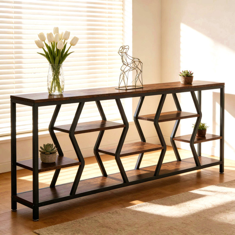 Table de canapé durable, console pratique, table de rangement généreuse
