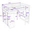 Lit mezzanine double en bois avec bureau intégré, tablettes de rangement, tiroirs et garde-robe-1448419677