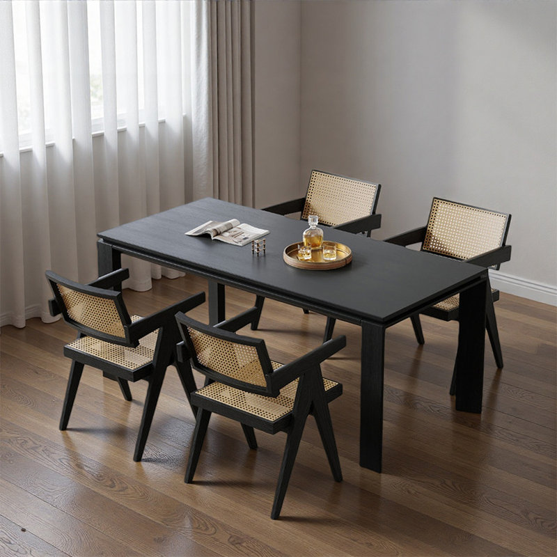 Ensembles de table à manger rétro classique, 5 pièces: table, 4 chaises, H 29,53 po x l 78,74 po x P 31,5 po