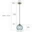 Luminaire suspendu en verre avec abat-jour en verre transparent rayé de 7,87 po-522554190