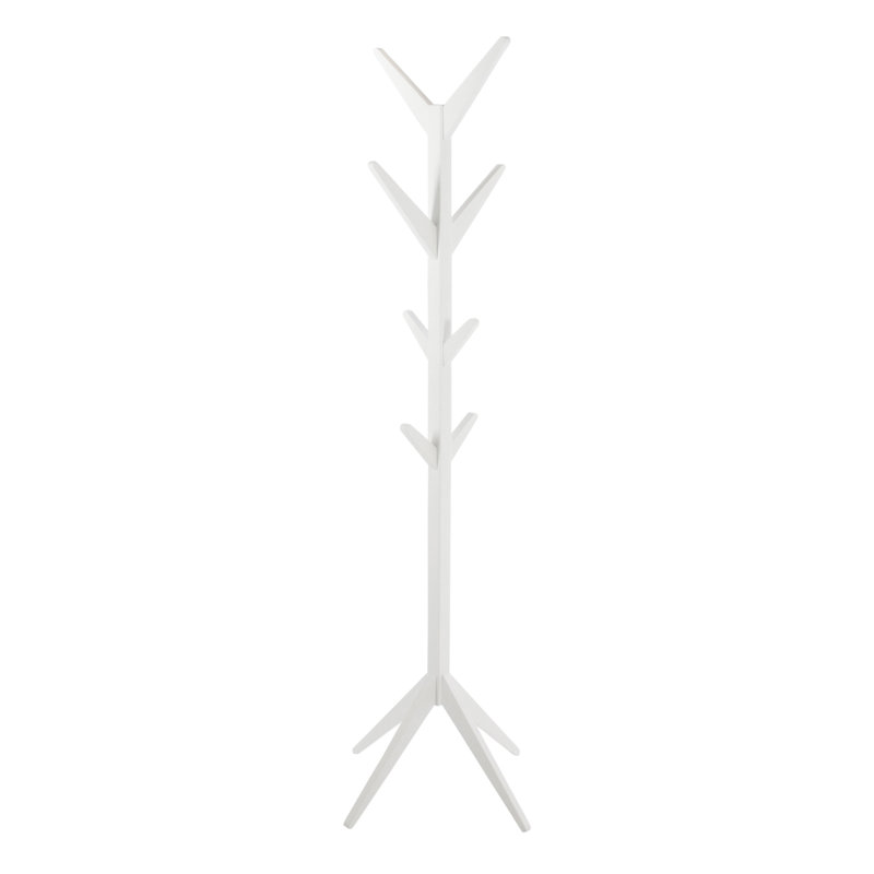 Jahiem Freestanding 8 - Hook Coat Rack, White