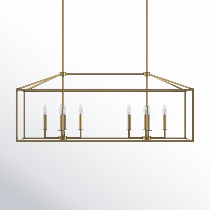 Ellis 8-Light Chandelier, Satin Brass, No