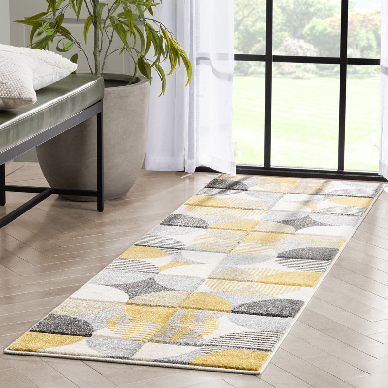 Astrid Geometric Synthetic Area Rug, Runner 67 x 220 cm