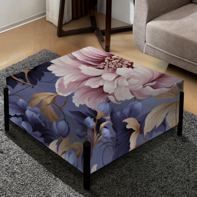 Mauve et rose Royal Damask Treasures - Grand repose-pieds carré damassé