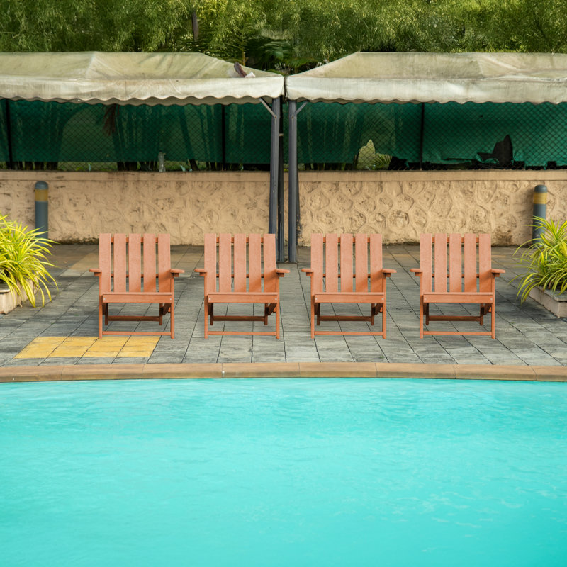 Amalfi Folding HDPE Outdoor Adirondack Chair, Teak