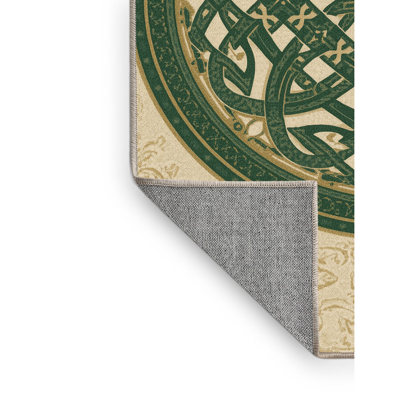 Machine Washable Myrtlewood St Patties Modern & Contemporary Abstract Rug in Beige – Beige Binding, 2x4