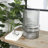 Glass Wide Ribbed Decorative Gray Candle Holder with Fluted Center