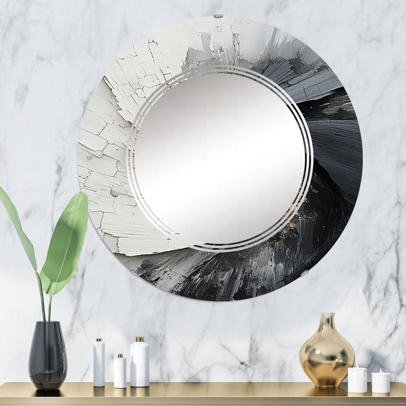 Campesina - Miroir mural moderne rond, 32 po x 32 po