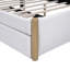 Lit plateforme double rembourré pleine grandeur avec pieds de support en bois et lit gigogne simple