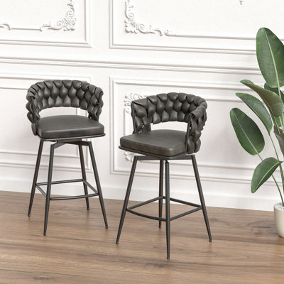 Ensemble de 2 tabourets de bar, tabourets de bar pivotants, tabourets de comptoir rembourrés pour la maison