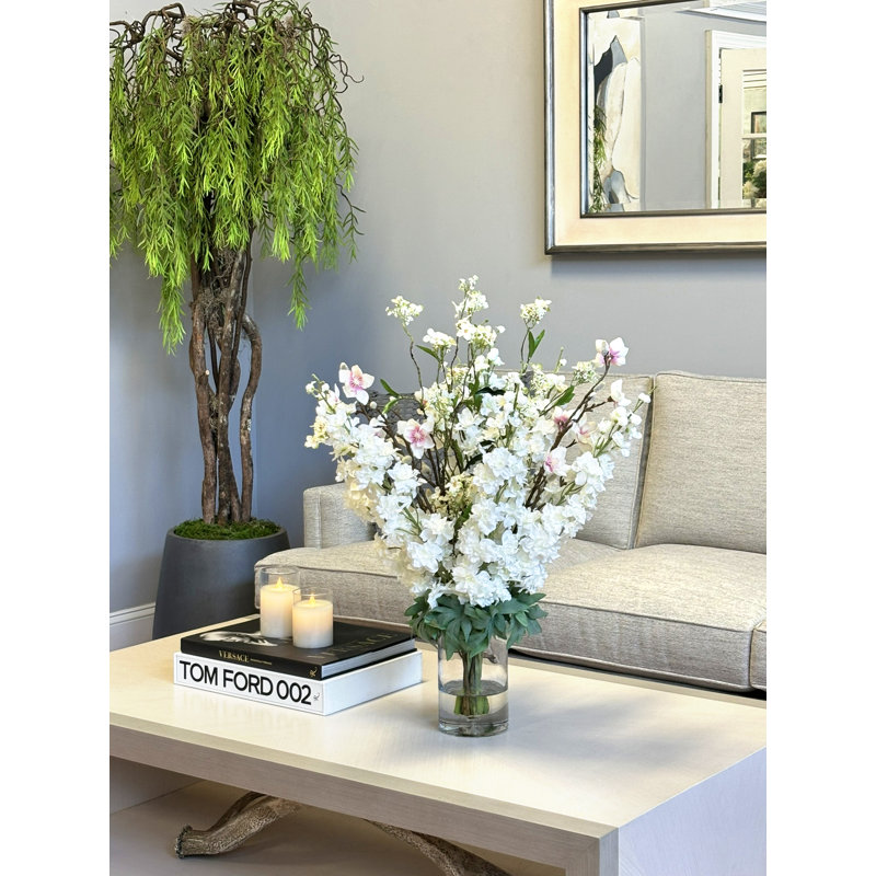 Delphinium and Butterfly Magnolia Arrangement