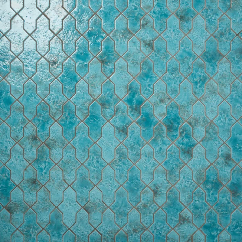 Greta 4.48 In. X 8.46 In. Glossy Textured Porcelain Floor And Wall Tile (5.32 Sq. Ft. / Case), Lagoon Blue