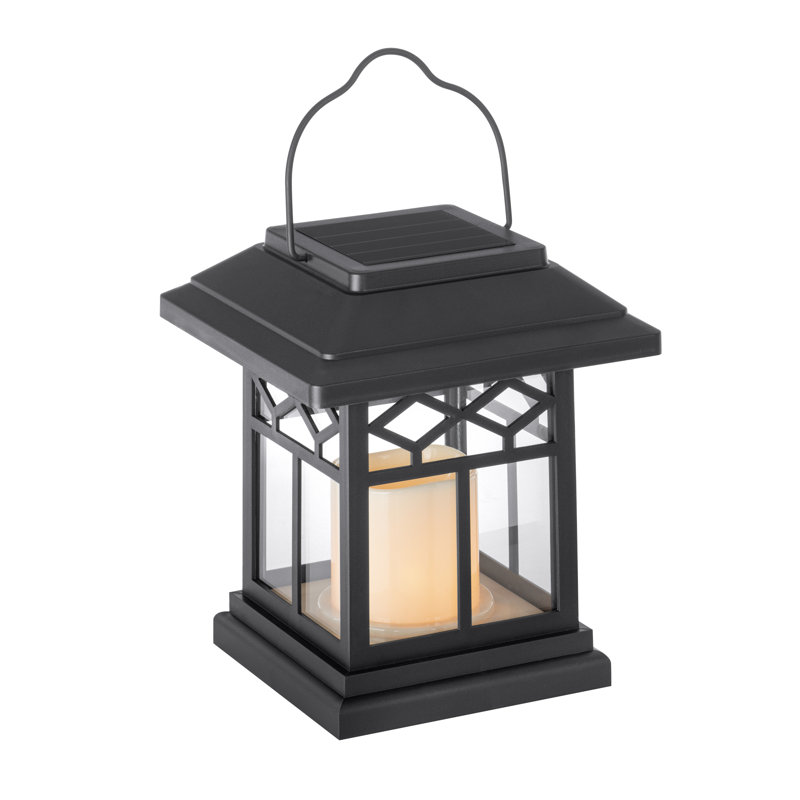 Black Solar LED Flameless Candle Lantern
