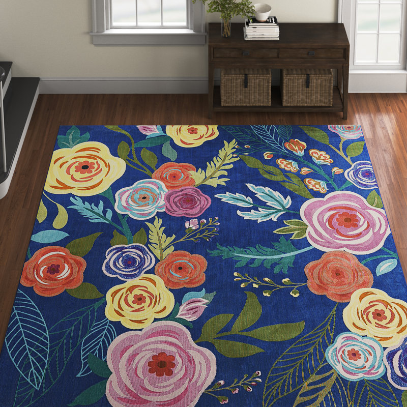 Clydie Floral Indoor Rug, Round 10'