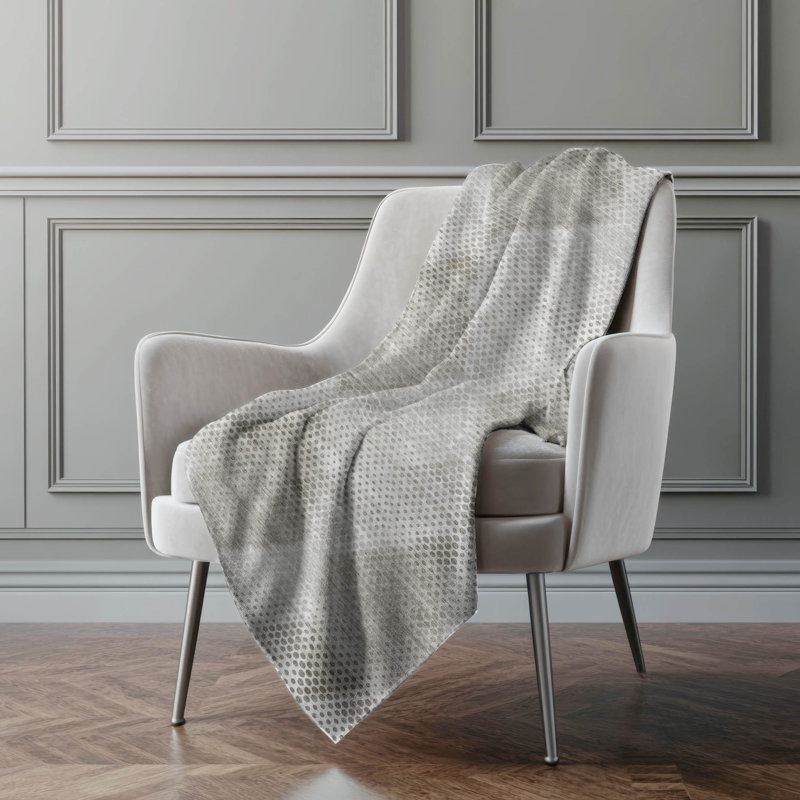 Jeté en sherpa floral Addison, Gris géométrique