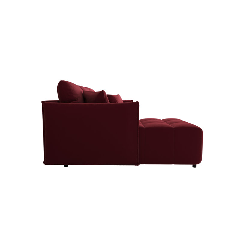 Berthamae 3 Seater Corner Sofa , Bordeaux red, Right -sided