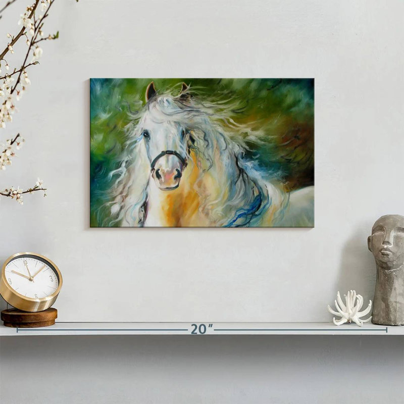 White Cloud The Andalusian Stallion, 8" H x 12" W