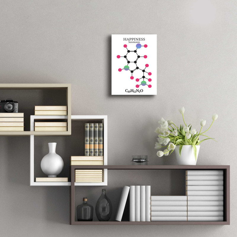 «Serotonin Molecule», art mural en verre acrylique, H 16 po x l 12 po x P 0,13 po