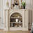 Beige Solid Wood Freestanding Fireplace