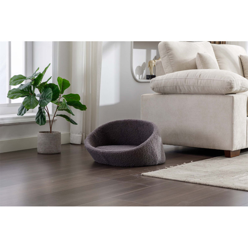 Canapé pour chat avec structure en bois massif, housse en cachemire, taille moyenne, couleur chat, Gris