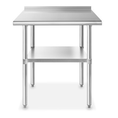 GRIDMANN Stainless Steel L x 24 in. W x 34.5 in. H Adjustable Prep Station and Work Table